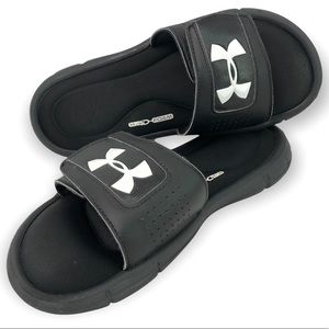 Under Armour 4D Foam Black Slides Sandals Padded Size 6 Youth